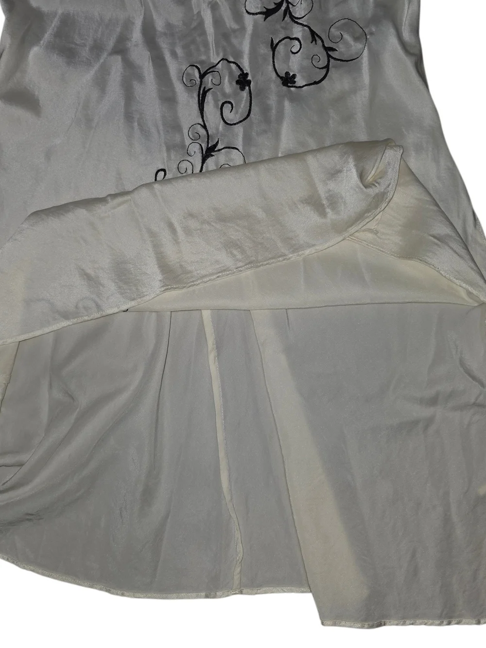 VTG Victoria’s Secret Y2K Ivory Silk Slip Dress Mesh Embroidered Fairycore M - Picture 6 of 11